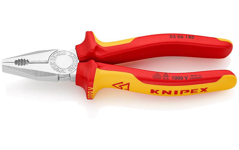 Knipex Pince universelle 180 mm 1000 V chromé