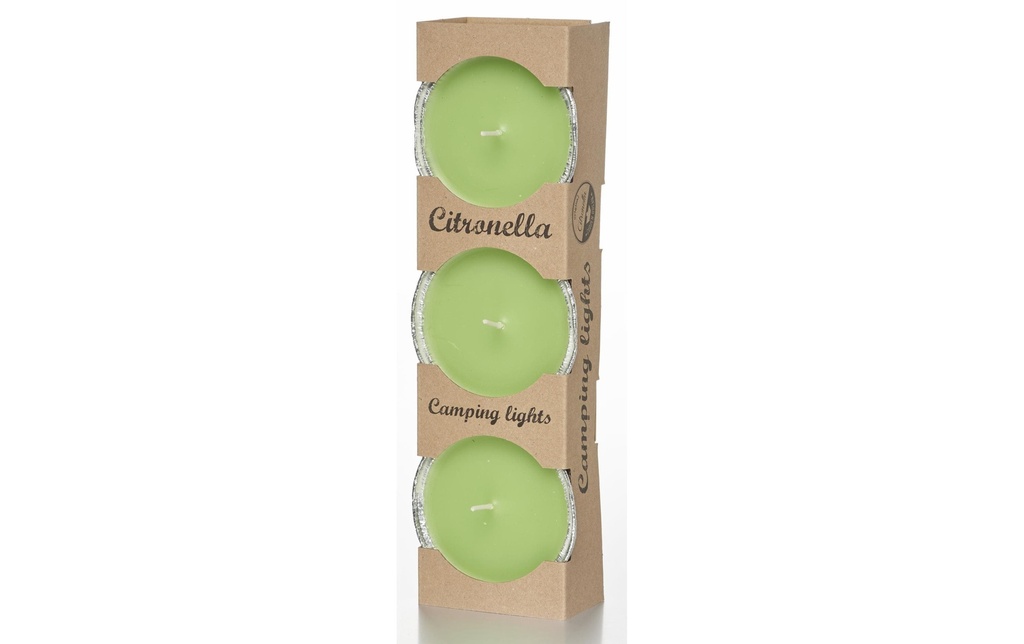 balthasar Bougie de jardin Citronella 8 cm, 3 pièces, Vert