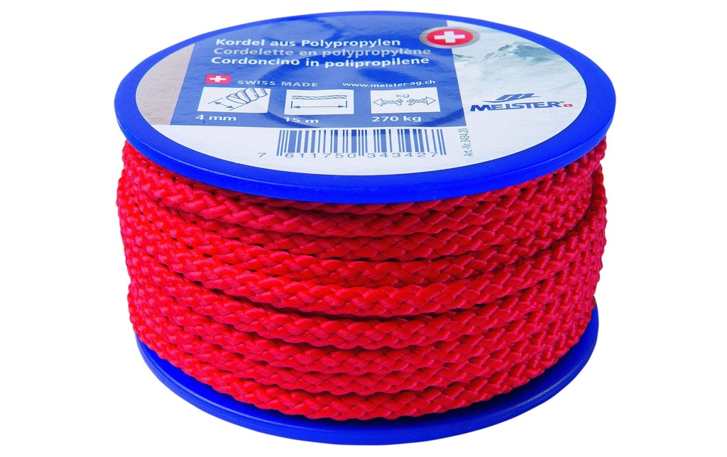 Meister Cordon Ø 4 mm, 15 m, 270 kg, rouge