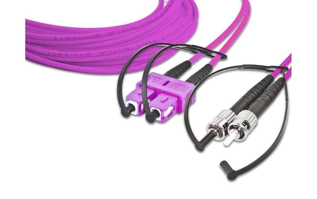 Lightwin Câble patch à fibre optique Multimode SC – ST, OM4, Duplex, 20 m