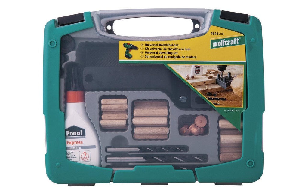 Wolfcraft Jeu de chevilles universelles 78 parties