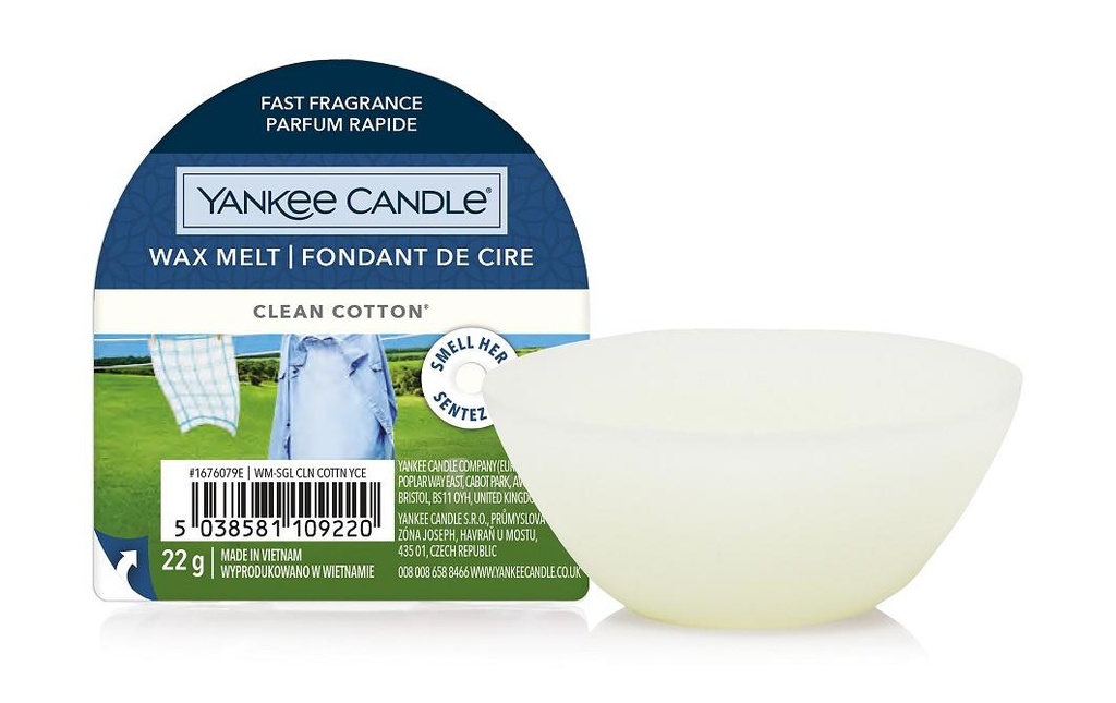 Yankee Candle Plaquettes de cire parfumées Clean Cotton