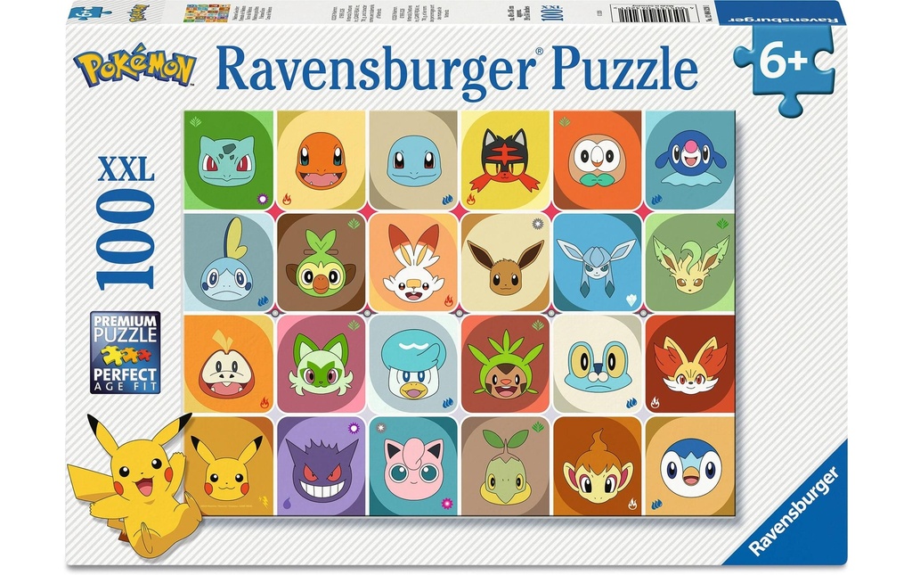 Ravensburger Puzzle pour enfants Pokémon 100 pièces XXL