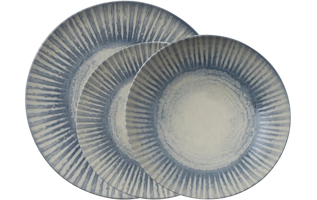 Arthur Krupp Set d’assiettes Bleu soleil 12 Pièce/s,Bleu