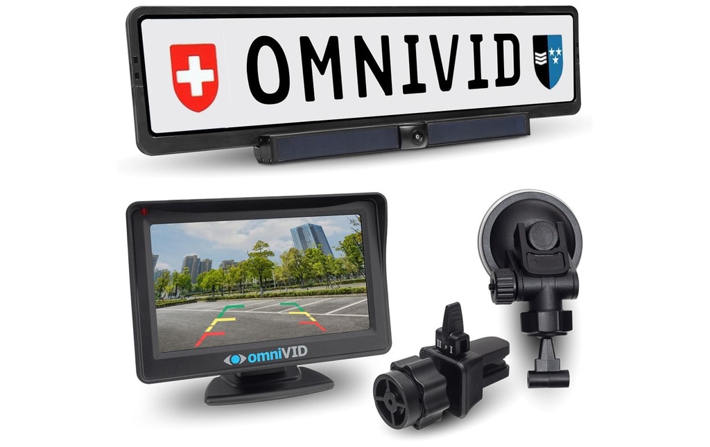 omniVID Systèmes de caméra de recul Solar4 Premium, 4.3 pouces