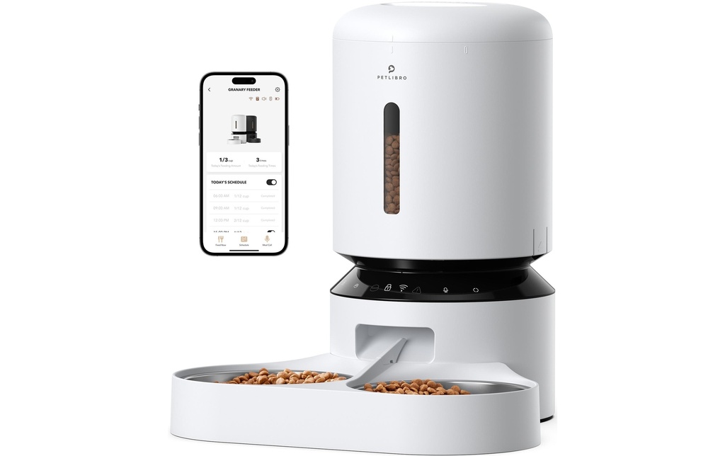 Petlibro Distributeur de nourriture Mangeoire double WIFI 5 l Blanc