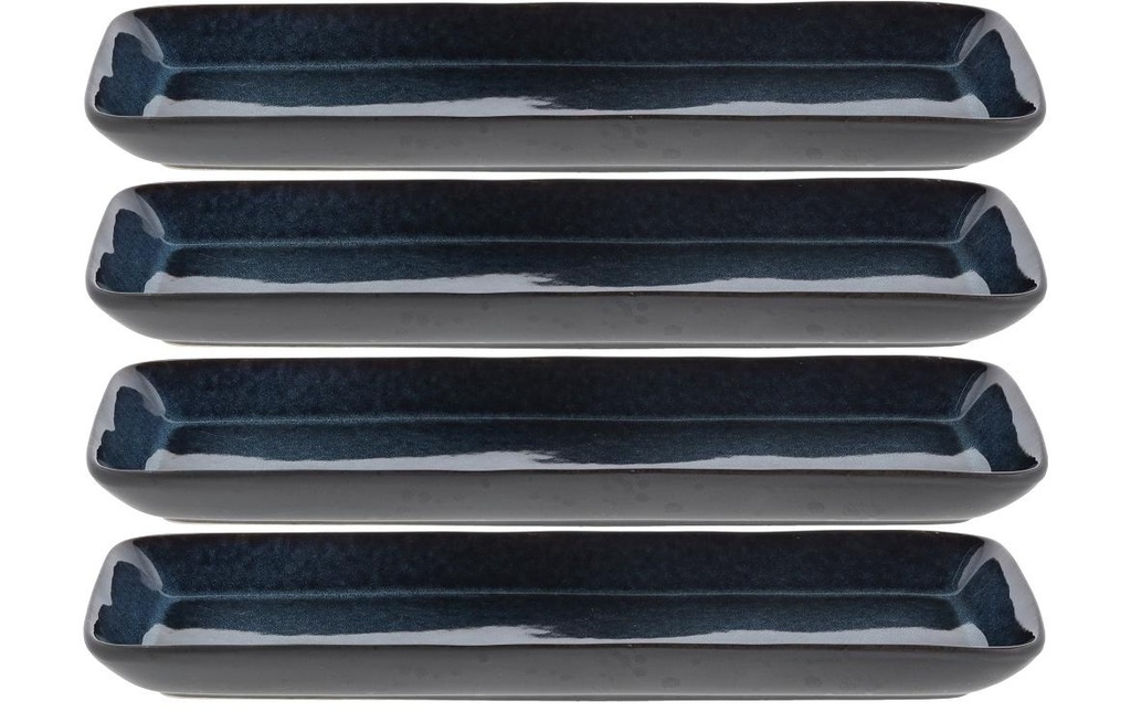 Bitz Plateau de service 4 pièces, Noir/bleu foncé