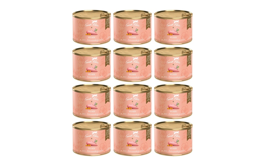 Terra Felis Alimentation humide Adulte sans grain avec du poulet, 12 x 200 g