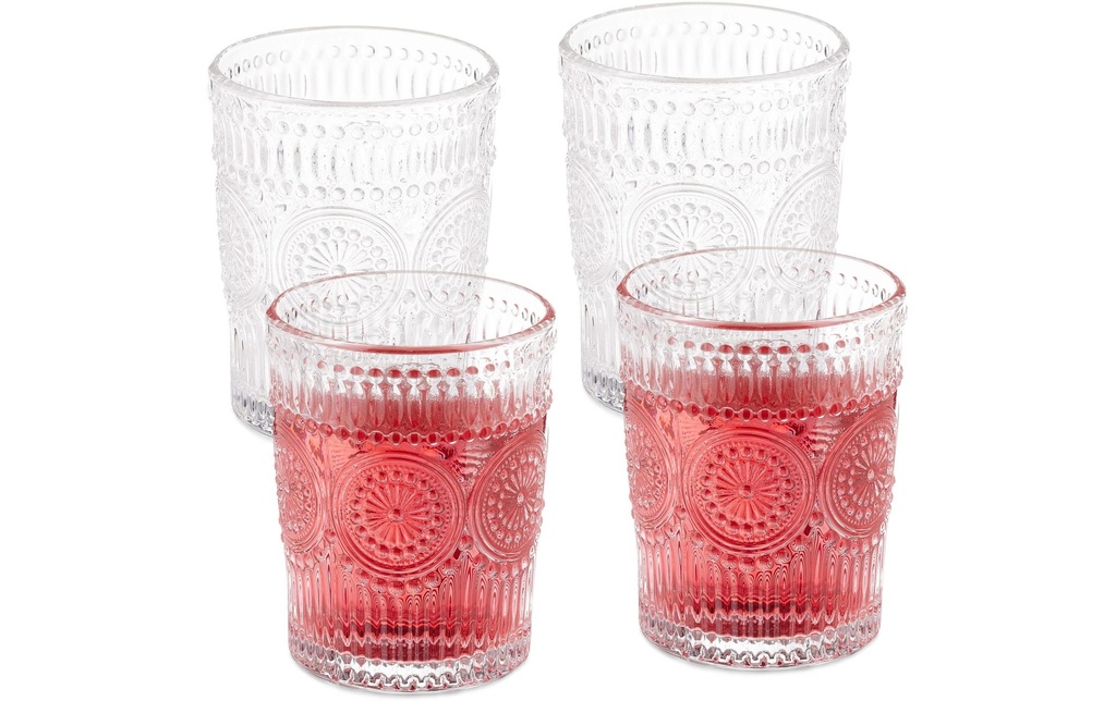 relaxdays Verre Lot de 4, 300 ml