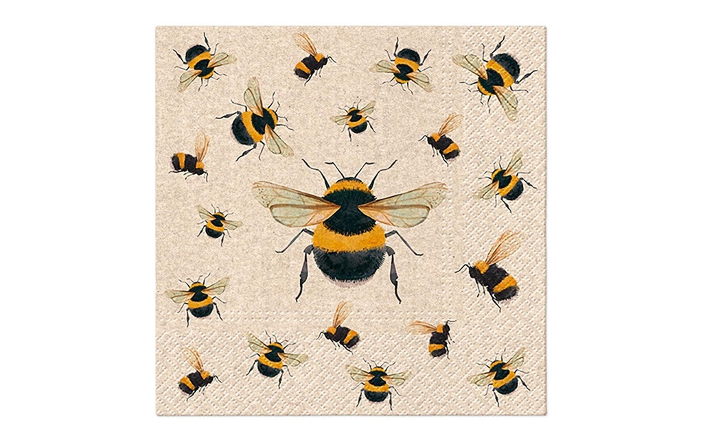 G. Wurm Serviettes en papier Abeille 33 cm x 33 cm, 20 Pièce/s