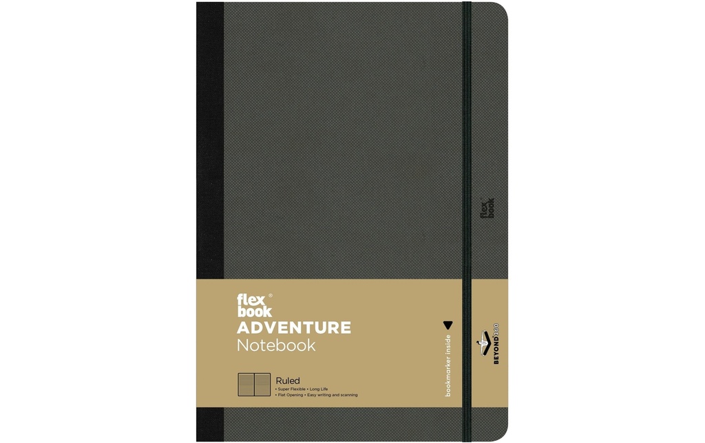 Flexbook Adventure Notebook 17 x 24 cm, À lignes, Off-Black