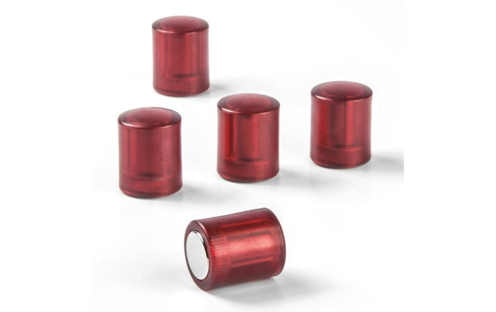 supermagnete Aimant Cylindrique 5 Pièce/s, Transparent/Rouge