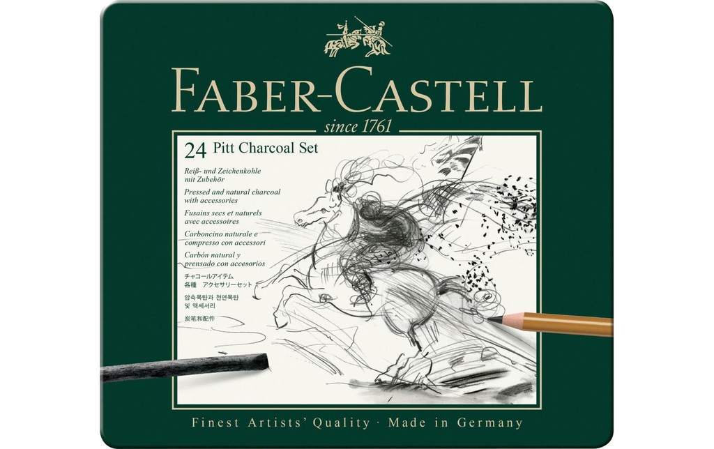 Faber-Castell Crayon graphite Faber-Castell PITT Étui métallique de 24 pièces