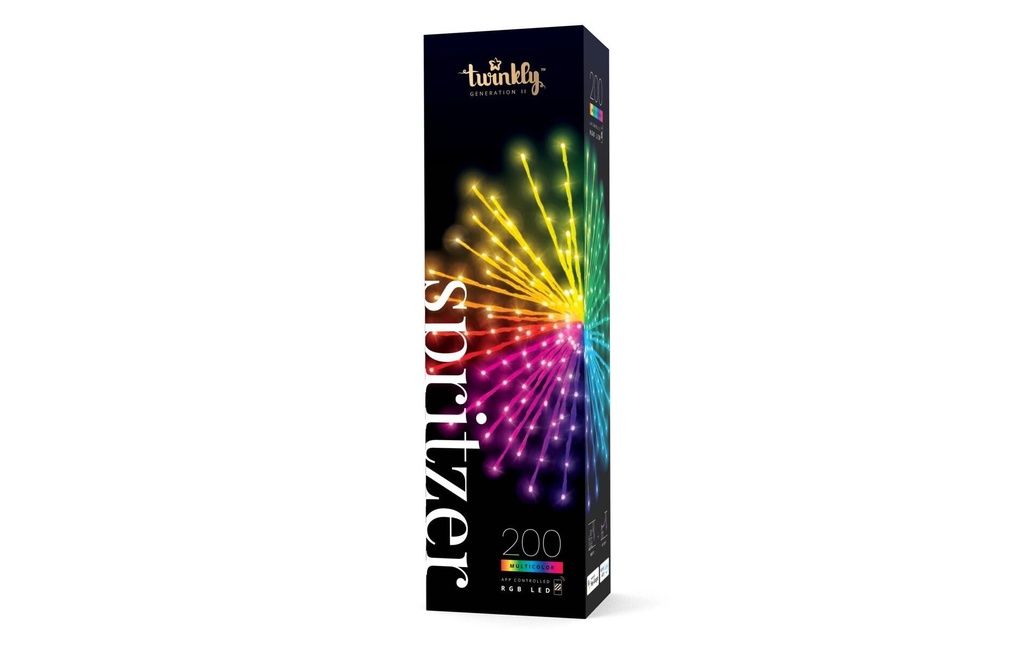 Twinkly Guirlande lumineuse LED Spritzer, 200 LEDs, Ø 40 cm,BT+WiFi,RGB