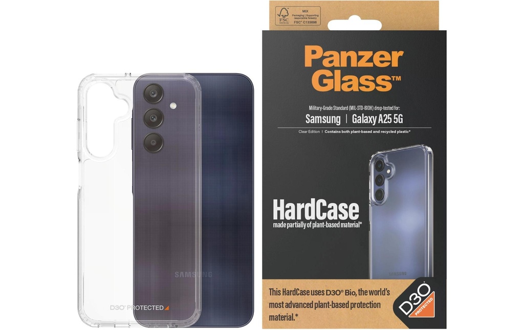 Panzerglass Coque arrière HardCase D3O Galaxy A25 5G Transparent