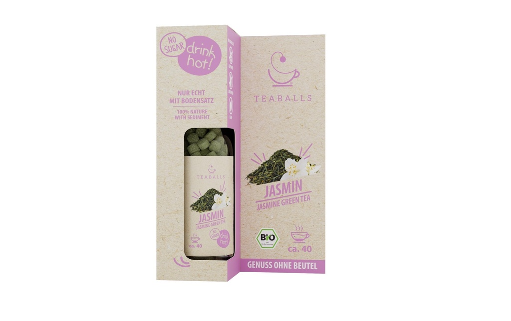 TEABALLS Teaballs thé vert jasmin bio trouble naturel environ 40 tasses