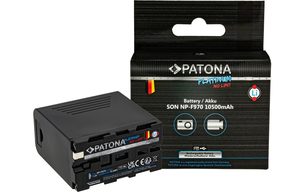 Patona Batterie pour Appareils photo numérique Sony NP-F970, F960, F950 y compris powerbank