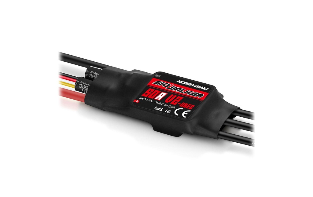 Hobbywing Régulateur Brushless Skywalker V2 50A 3-6S