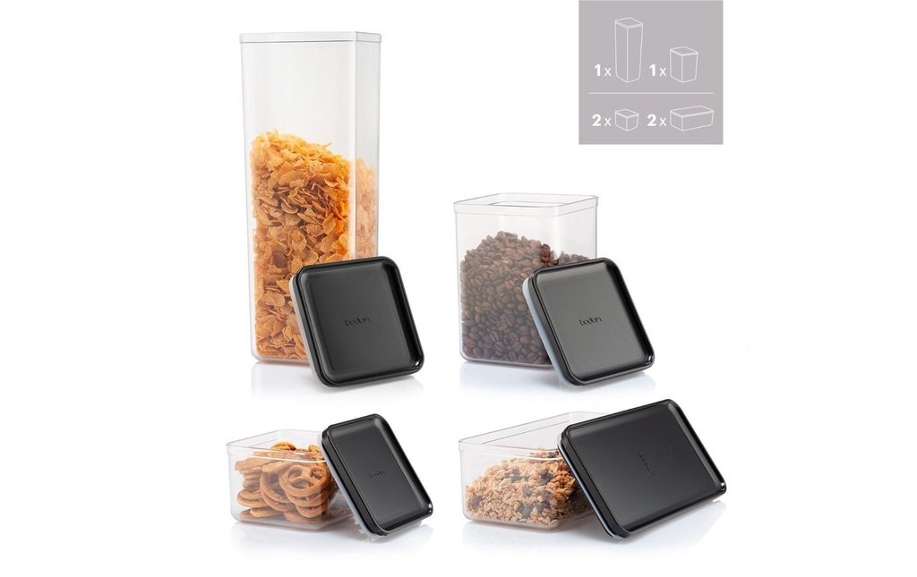 Bodum Boîte à provisions Canteen set de 6 Noir