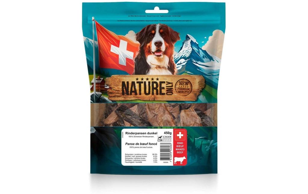NATUREonly Produit à mâcher  Panses de bœuf foncées 450