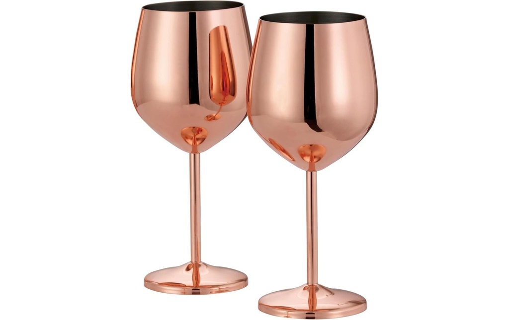 Oak & Steel Service de verres à vin 500 ml, 2 Pièce/s, Or rose
