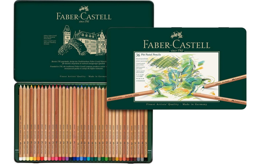 Faber-Castell Crayons de couleur Pitt Pastel Étui métallique de 36