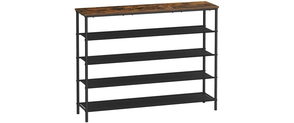 VASAGLE Support pour chaussures 29 x 120 cm, Brun/Noir