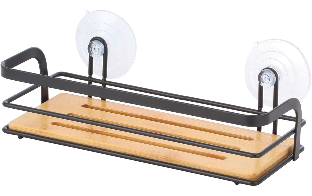 MSV Supports pour produit de douche Hiko rectangulaire Brun/Noir mat