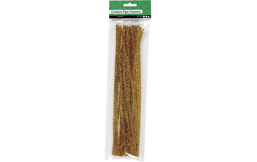 Creativ Company Fil-chenille 6 mm, 24 pièces, Doré