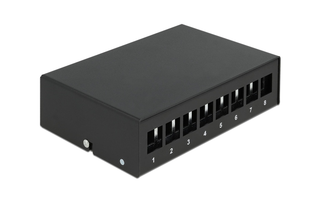 Delock Boîtier Panneau de distribution Keystone 8 ports noire