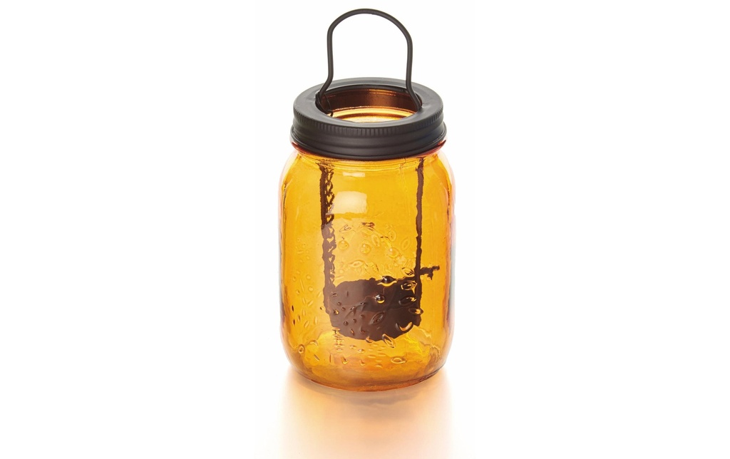 balthasar Photophore Verre avec bougie à réchaud Orange