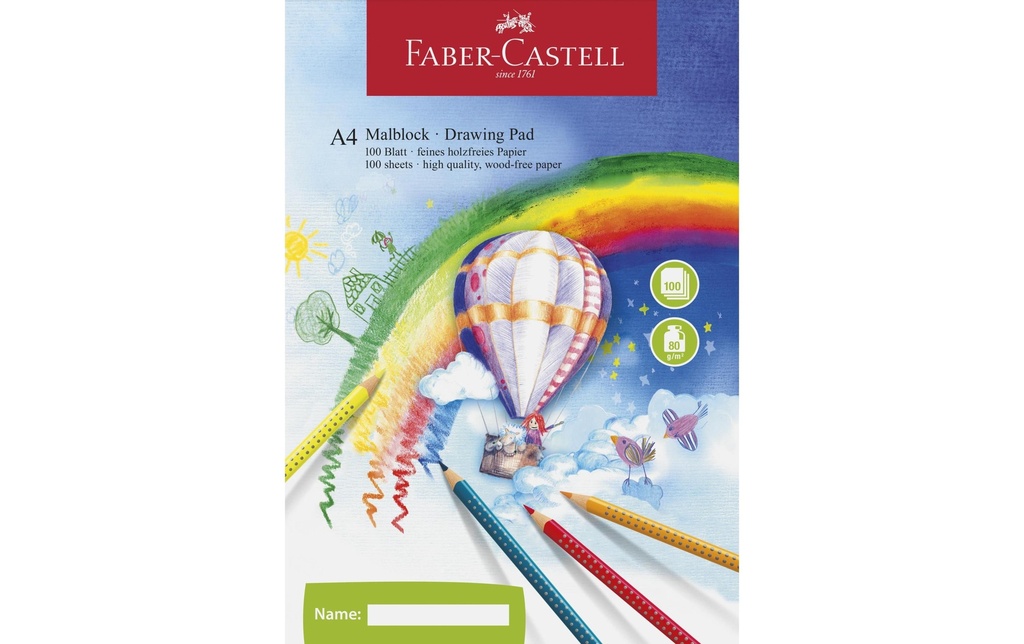 Faber-Castell Bloc à dessin A4 100 feuilles