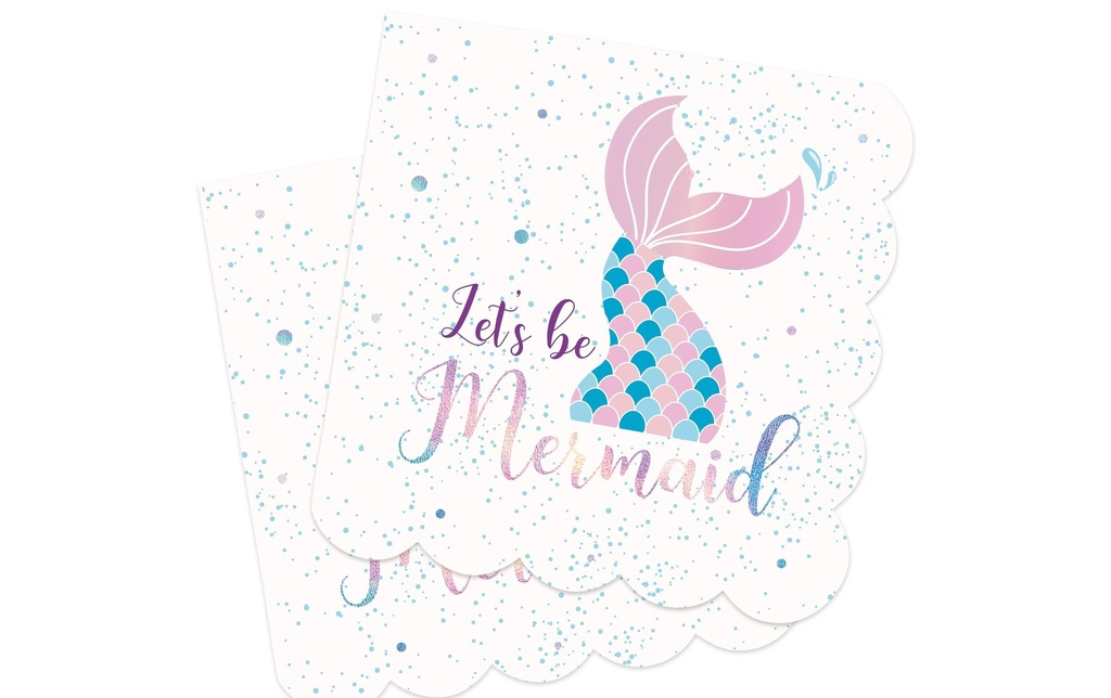 ScrapCooking Serviettes en papier Mermaid 33 cm x 33 cm, 20 Pièce/s