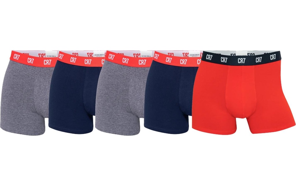 CR7 CR7, paquet de 5 Gris/Rouge/Navy, XXL