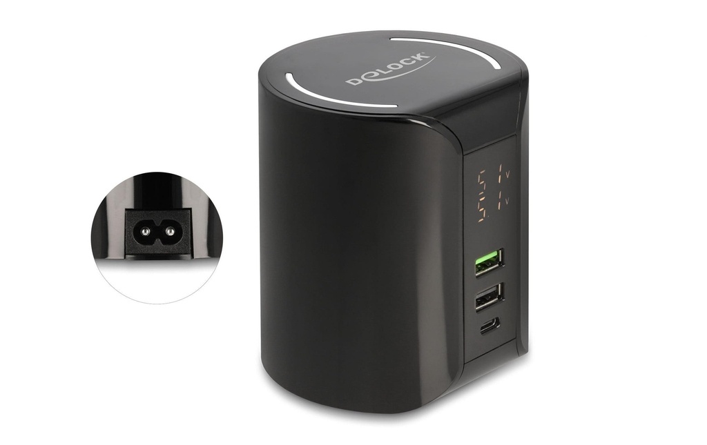 Delock Station de recharge 1x USB Type-C, 2x USB Type-A avec Wireless