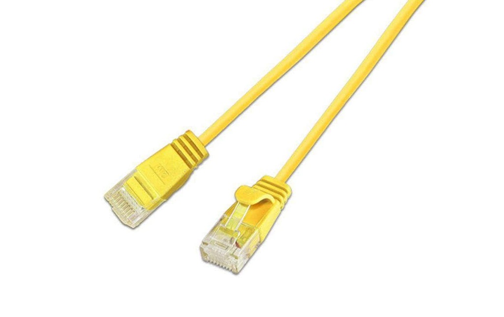 SLIM Câble de raccordement KAT6 Light, rond, U/UTP, Ø 2,8 mm, jaune