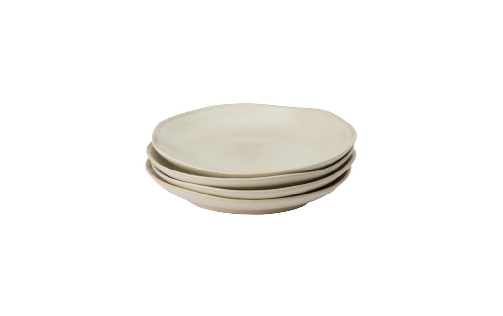 Urbanara Assiettes pour le petit-déjeuner et à dessert Capela 4 pièces, 20 cm, Nature