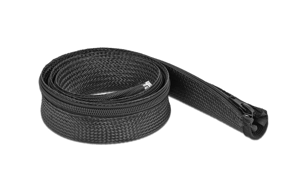 Delock Gaine de câble 1 m x 30 mm, avec fermeture éclair Noir