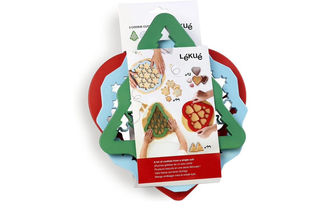 Lékué Emporte-pièce pour biscuits 3 pièces, mixte