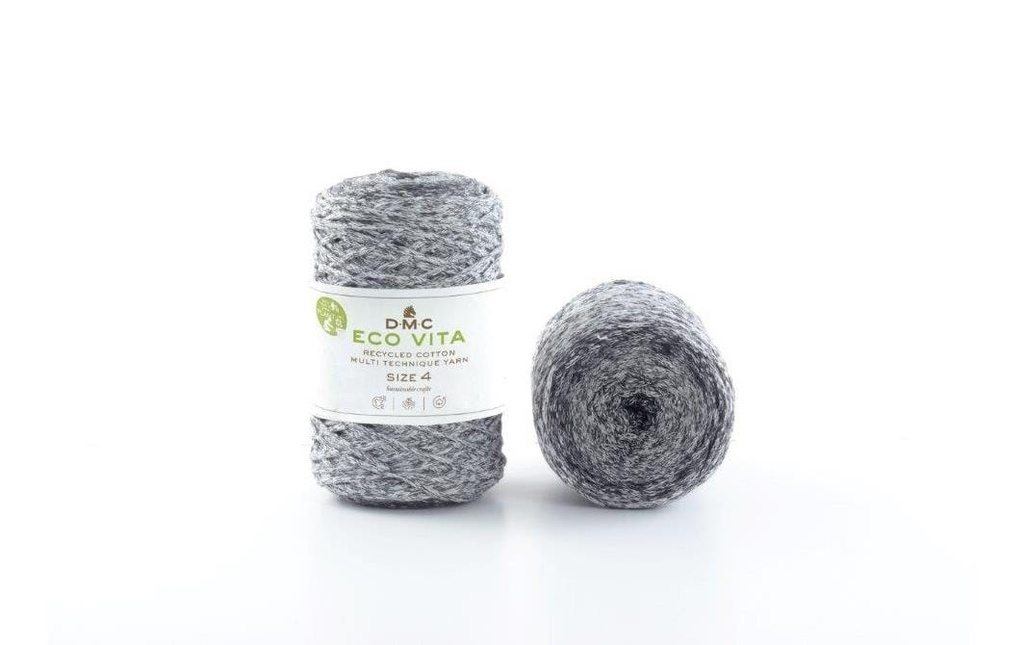 DMC Laine Nova Vita Cordon Macrame 2 mm 250 g Gris; Noir