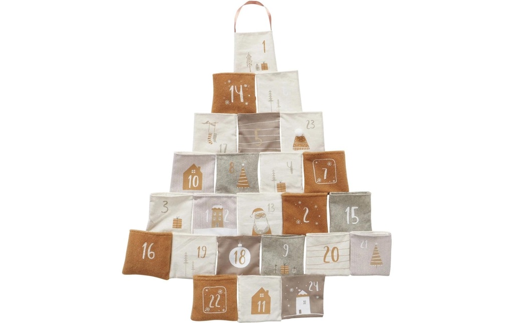 Boltze Calendrier de l’Avent Halmstad Blanc/marron/gris