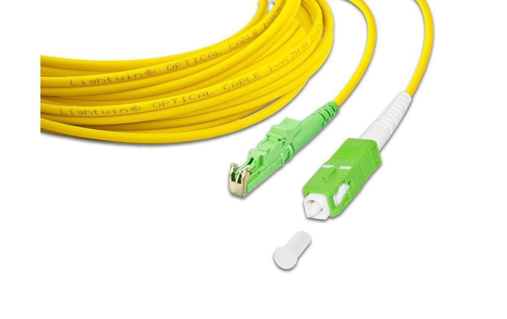 Lightwin Câble patch à fibre optique SM E2000/APC – SC/APC, OS2, Simplex, 2 m