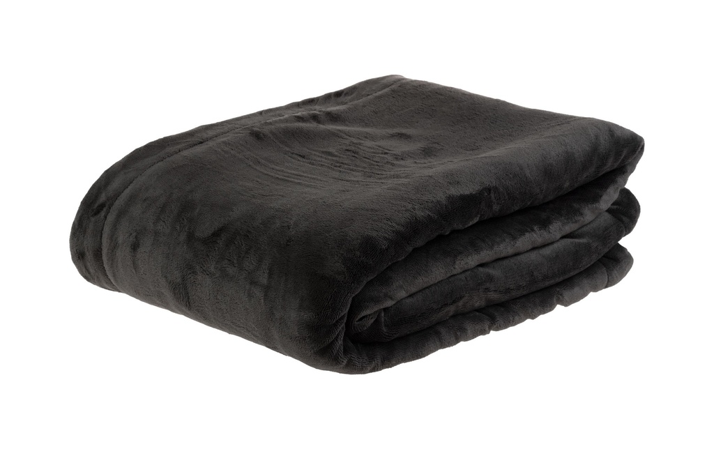 COCON Couverture Polaire Sherpa 150 x 200 cm, Anthracite-Blanc
