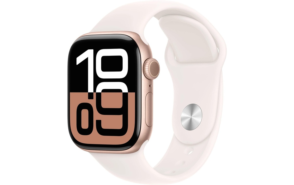 Apple Watch Series 10 42 mm Alu Or Rose Sport Blanc M/L