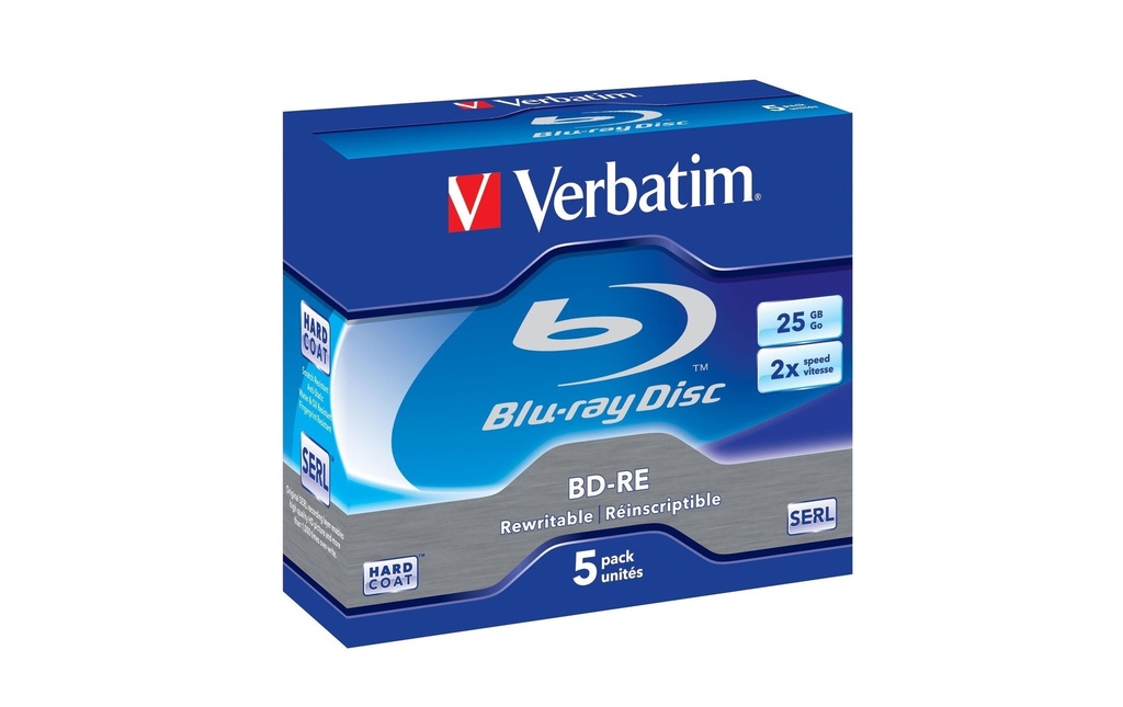 Verbatim BD-RE 25 GB, boîte à bijoux (5 Pièce/s)