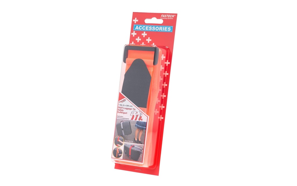 FASTECH Bande à dragonne Luggage Tie 50 mm x 2 m, Orange