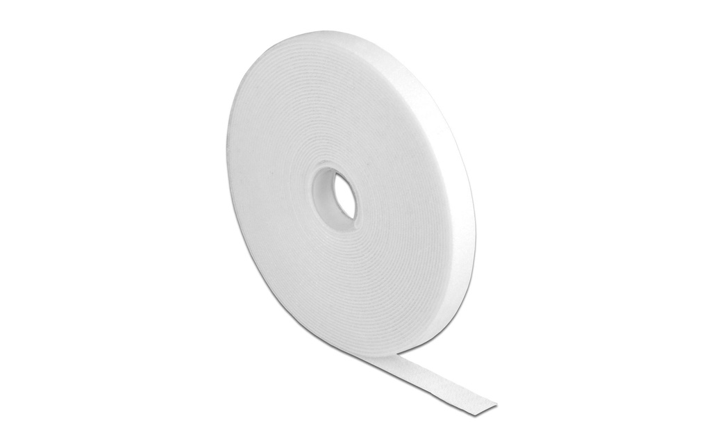 Delock Bande auto-agrippante 10 m x 13 mm Blanc