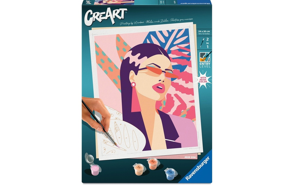 Ravensburger Peinture par numéros CreArt Neon Diva 24 x 30 cm
