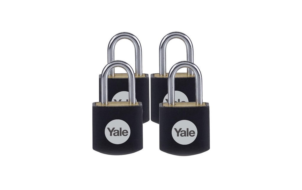 Yale Cadenas Y110JB 15/11 Set de 4 pièces Noir Laiton/Acier