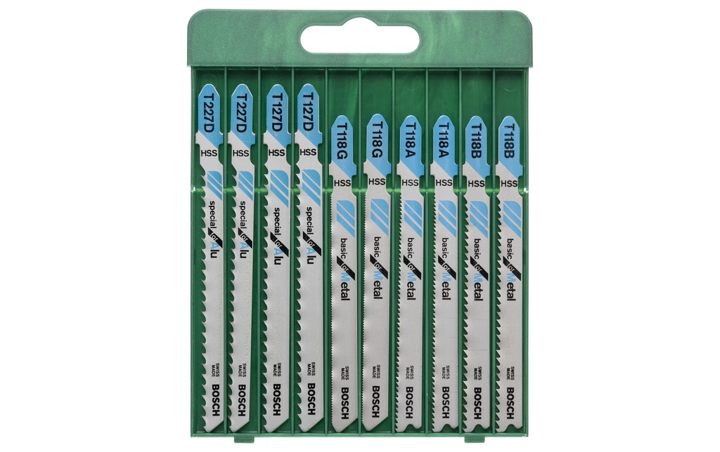 Bosch Jeux de lames de scie sauteuse Métal, 10 pièces